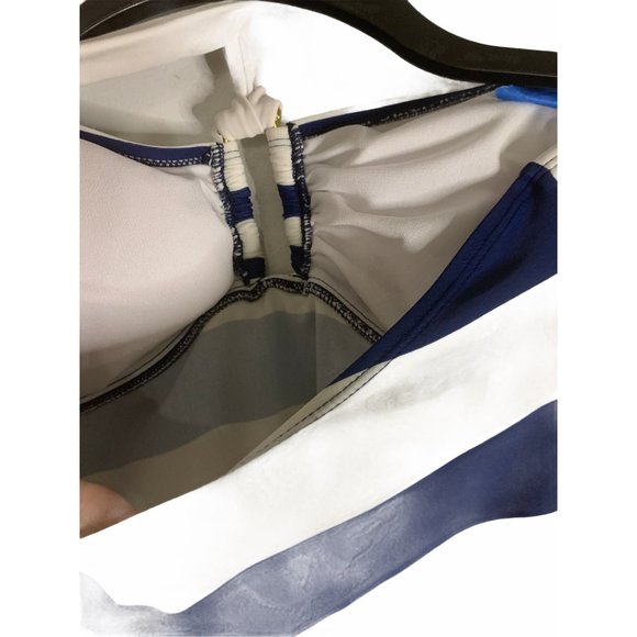 Lauren Ralph Lauren Bandeau Tankini Blue White 8 - Picture 7 of 8